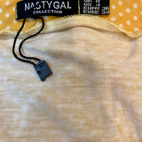 Nasty Gal Yellow Polka-dot Shirt - Picture 3 of 3